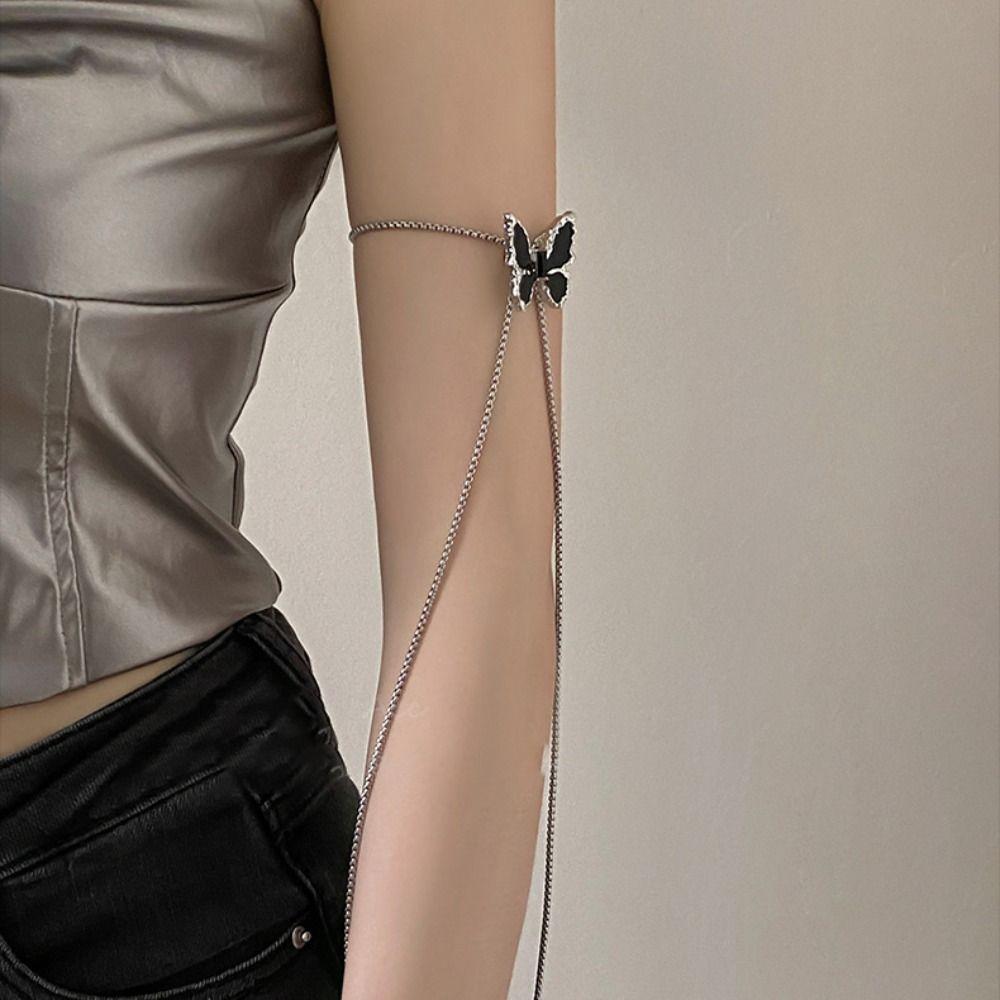 Silver Butterfly Chain Choker Zinc Zinc Alloy Butterfly Clavicle Chain Black Butterfly Necklace Lady/Girls