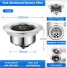 Kitchen Sink Bounce Core ABS Anti Clogging Drain Press Type Vegetable Basin Sink Drain Insect and Odor Resistant Universal