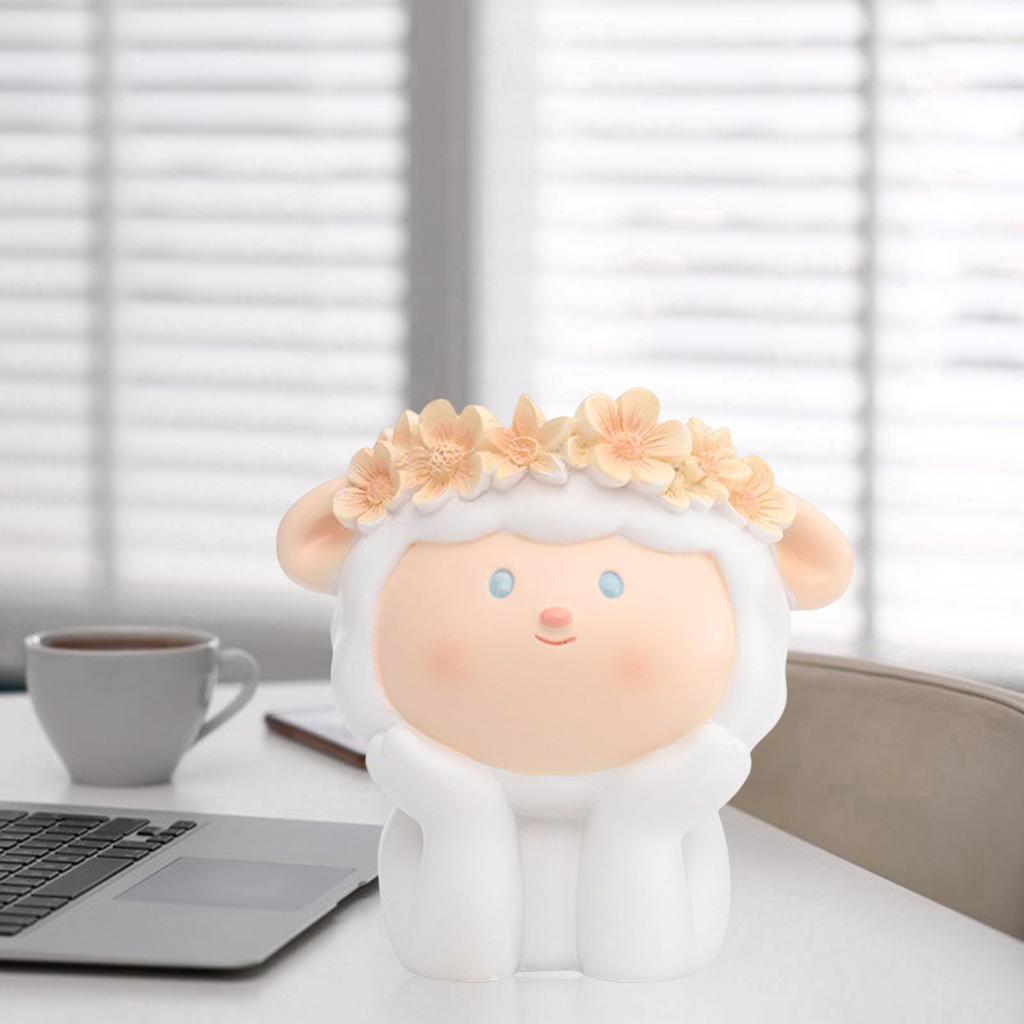 Cute Desktop Vase Figurine Pen Holder with Drainage Hole Flower Pot Bonsai for Home Decoration Office Bedroom Storage Ornament