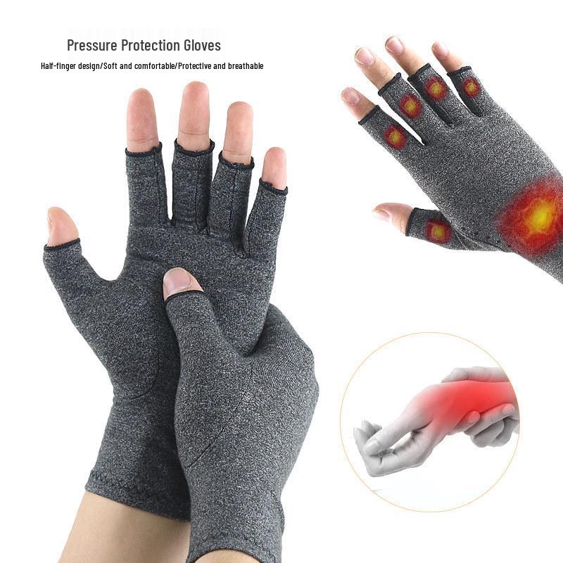 Half-Finger Compression Gloves for Joint Discomfort Relief