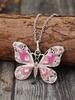 A rhinestone butterfly pendant necklace suitable for daily wear and holiday gifts