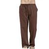 Men's Cotton Len Pants Joggers Sweatpants Streetwear Breathable Solid Color Len Trousers Vacation Summer Loose Pants