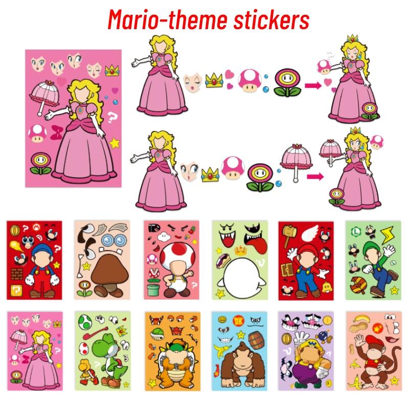 Super Mario Cartoon Stickers Fun And Interactive Puzzle Stickers For Parent-child Bonding