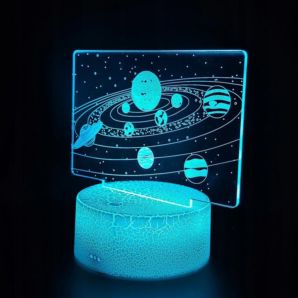 Night Desk Lamp For Children Galaxy Planets Space 3D 16 Led + Remote Control