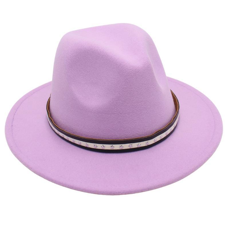 Foreign Trade Retro Top Hat Pentagram Jazz Hat Men'S And Women'S Felt Hat European And American Style Hat Woolen Hat Wool