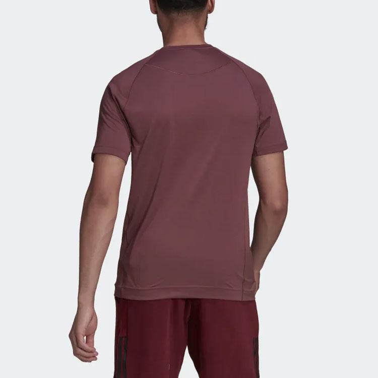 New Adidas T Shirts Men Burgundy HC2642