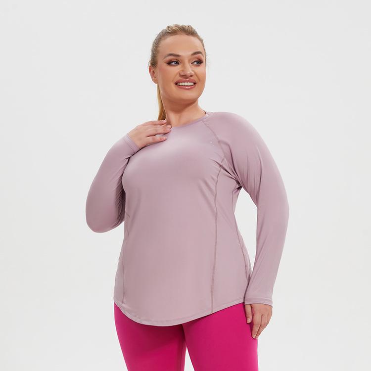 Women's Quick-Dry Long Sleeve Yoga & Running T-Shirt: Slimming, Breathable, Hip-Covering, New Style, Beautiful Back Design.