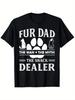 Funny Pet Dad Men's Legendary Snack Vendor T-Shirt- Pet Dad Gift with Paw Prints and Cat Dog Lover Designs- Black and Wh