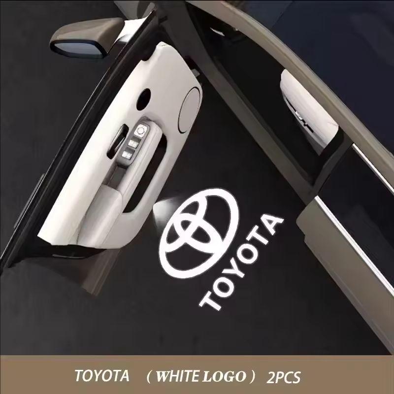 2Pcs LED Car Door Logo Projector Lamps Welcome Light For Toyota Corolla Yaris Aygo Prius RAV4 Crown CHR Camry Auris Verso