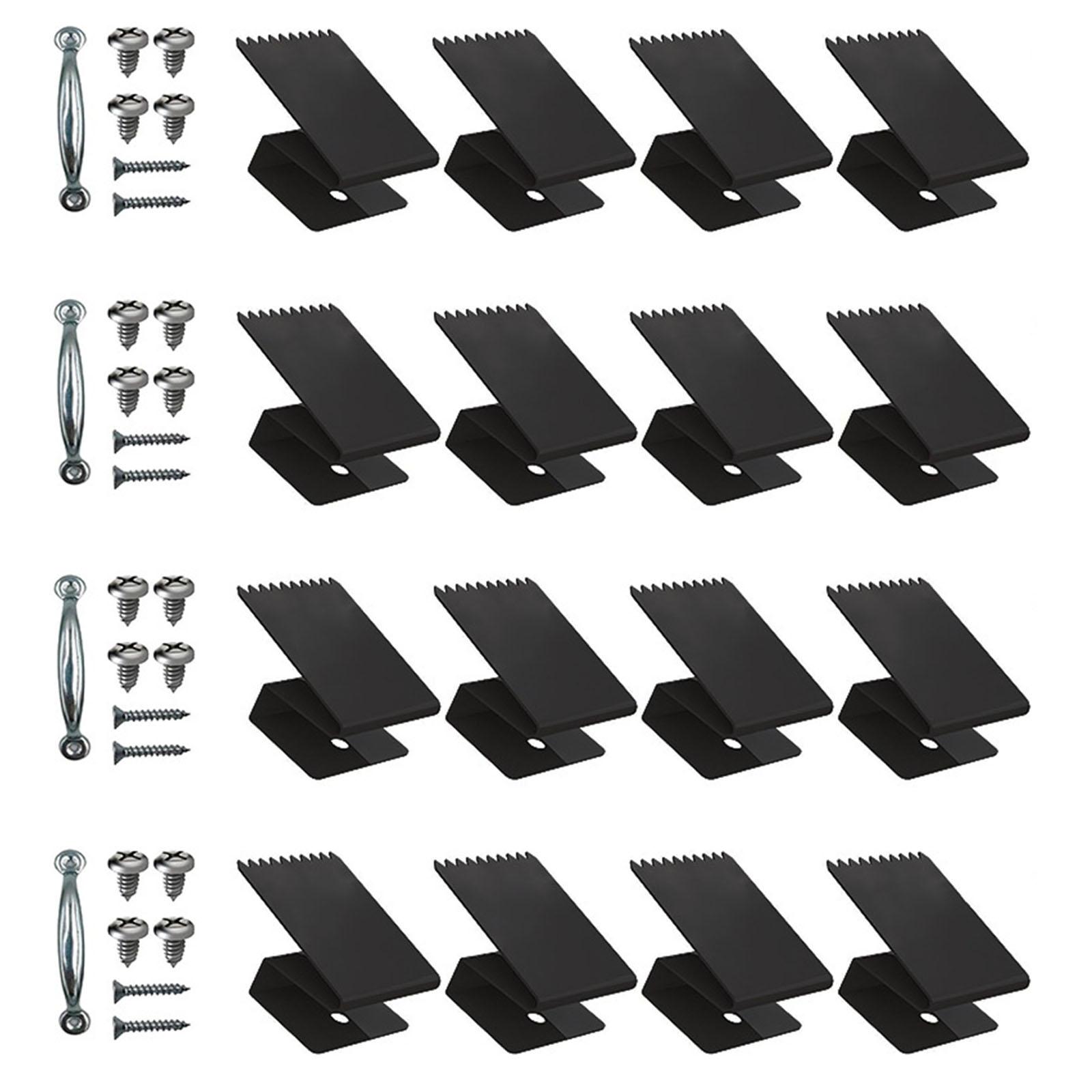 

16Pcs Window Clips Effective Universal Fits 1/2 inch Thick Plywood Shutters Window Protection Panels чорний