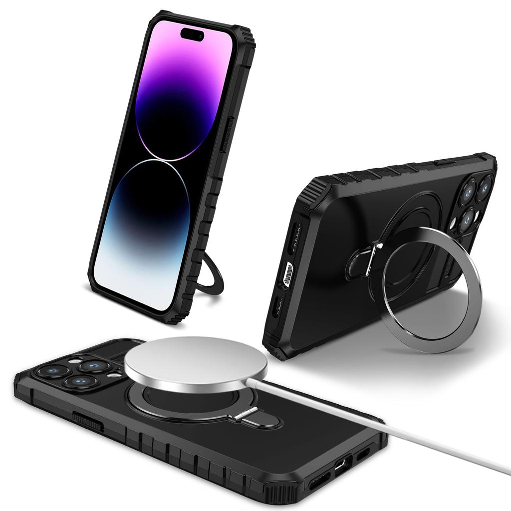 Applicable to iPhone17ProMax fulcrum magnetic mobile phone case Magsafe Apple 16Pro all-inclusive 15 anti-drop 11