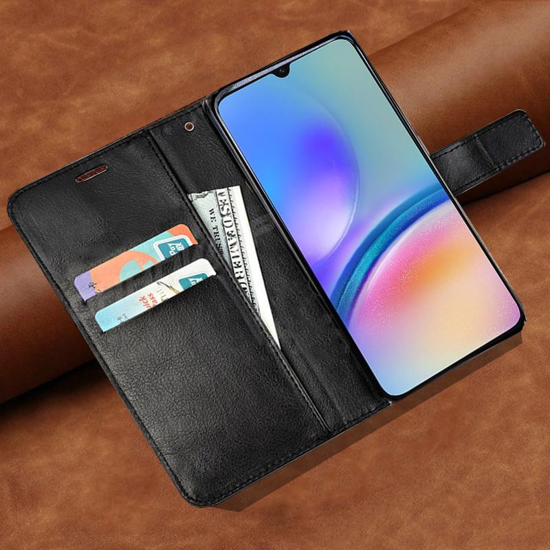 Book Solid Color Leather Flip Case For Samsung Galaxy A05 A05S A15 A25 A35 A04 A04S A14 A24 A34 A54 M13 M14 M34 5G 4G S23 S24 Ultra Plus Book Cover