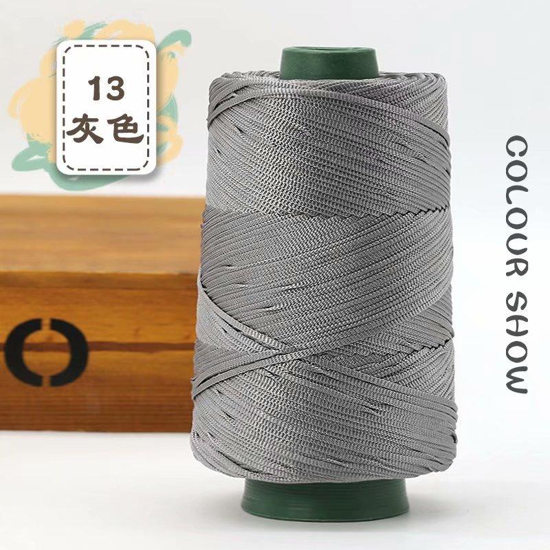 1Pcs 220gSilky Cotton Linen Thread, Hollow Shiny Silk Thread, Flat Ribbon Thread, Bucket Yarn, Hook Hat, Slippers DIY