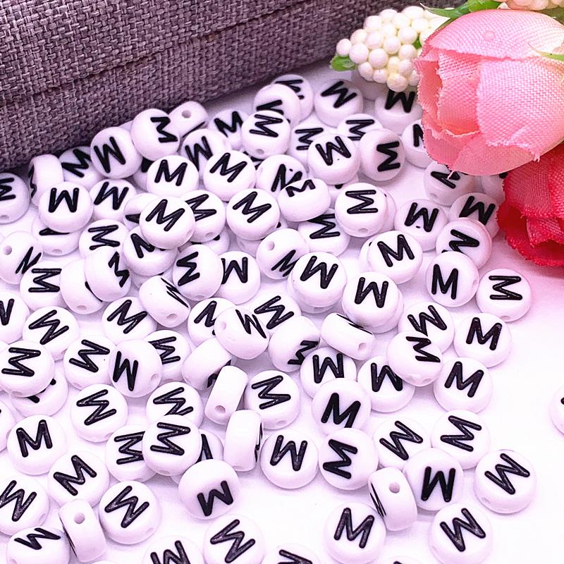 100pcs/lot 7x4mm 26 Letter Beads Round Shape Beads Alphabet Letter Charms for Make Jewelry Accessories