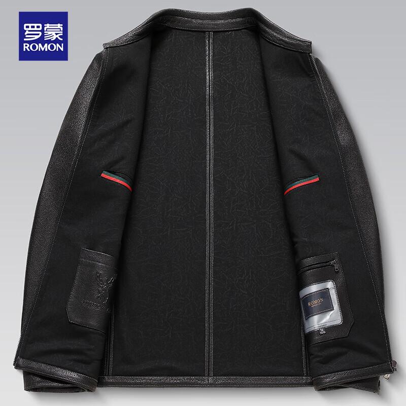 Romon Men's First Layer Goatskin Leather Jacket