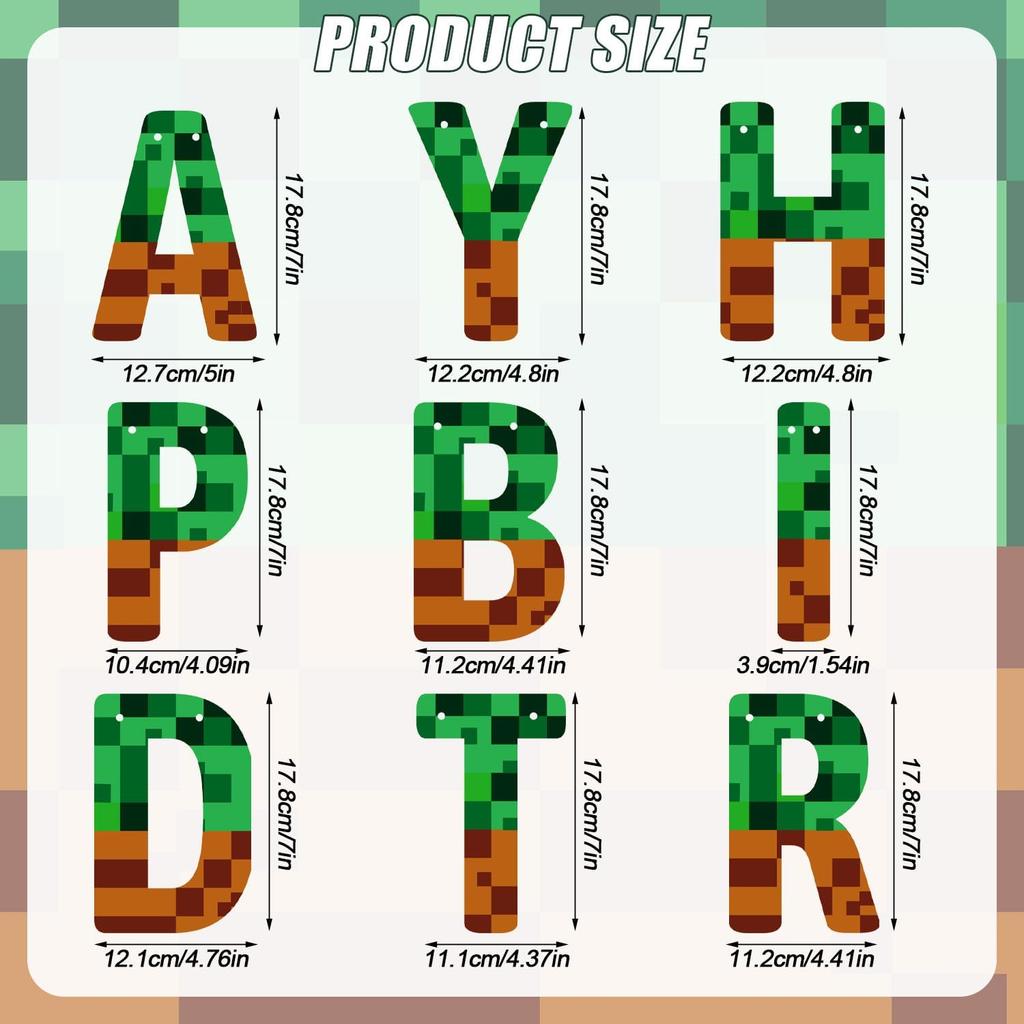 Happy Birthday Banner, Miner Theme Birthday Decorations Creative Happy Birthday Banner for Home Wall Door Window Parties Decor Photo Prop