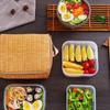Straw Woven Waterproof Insulated Thermal Bento Bag Insulated Lunch Tote Bag for Travel Picnic Women Lunch Box Natural Pastoral