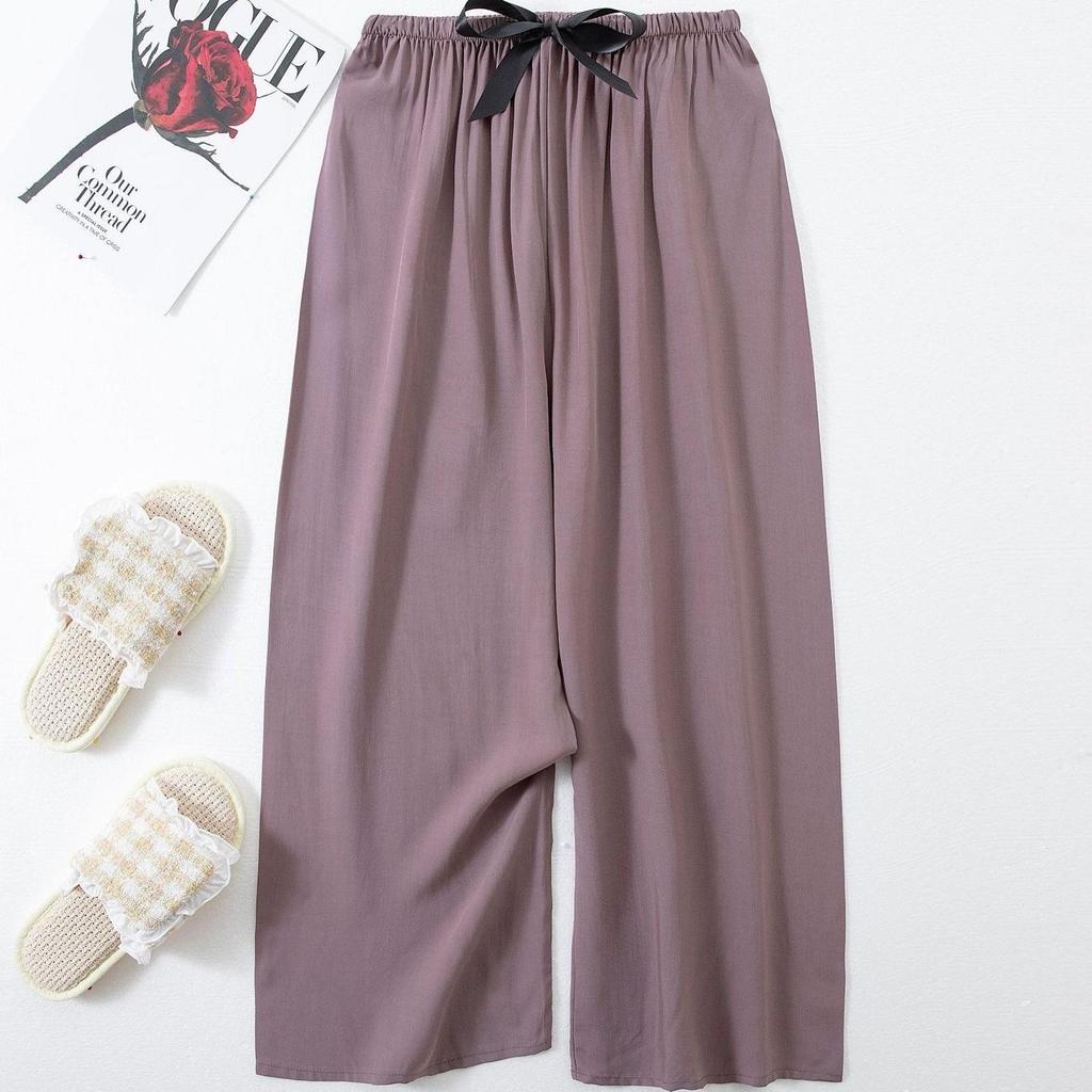 Women's Floral Cotton Silk Pajama Pants, Mosquito Repellent, Outdoor & Home Wear, Plus Size, Lightweight Summer Style.