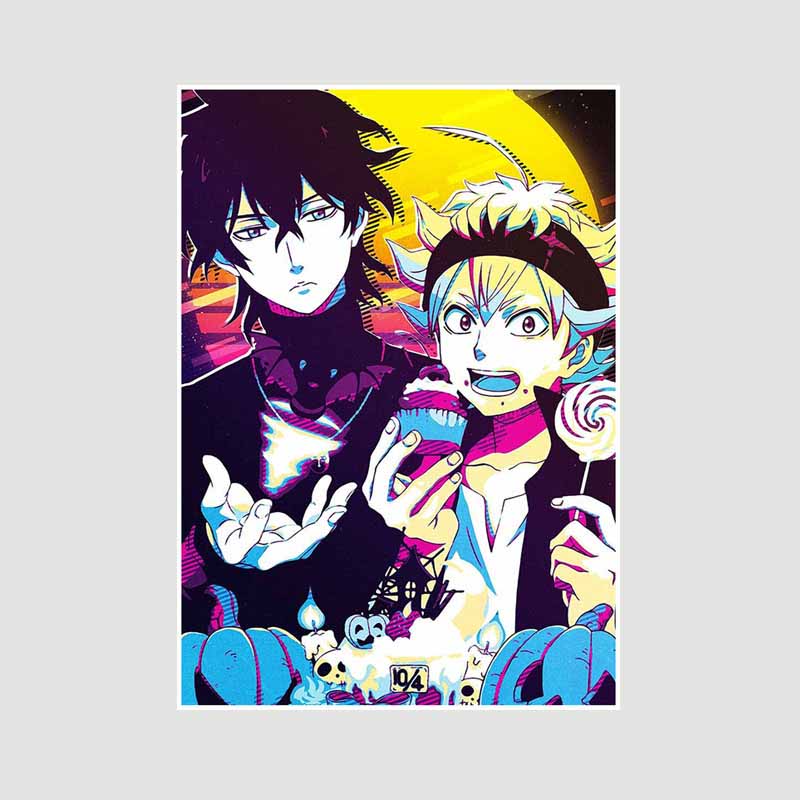 DIY Bar Home Decor Mural White Paper Classic Anime Black Clover Yami Posters HD Prints Living Room Decoration Painting Pictures Gifts