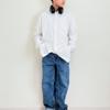 Uniqlo X JW Anderson Collaboration SS25 Hem Embroidered Logo Pattern Loose Long Sleeve Shirt Unisex shirts White 476240-00