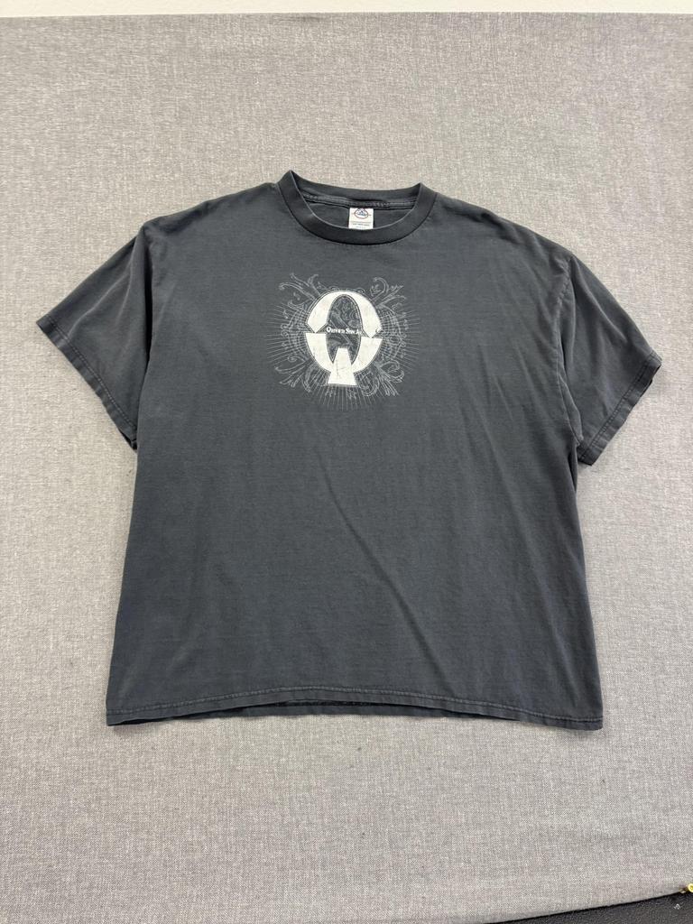 Vintage lata 2000 Queens Of The Stone Age Męska XL Wyblakła Czarna Koszulka Rockowego Zespołu Unisex T-Shirt