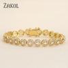 ZAKOL Europäischer und Amerikanischer Modeschmuck Runde AAA Zirkon Armbänder Bangle Unisex Punk Stil Hip-Hop Schmuck