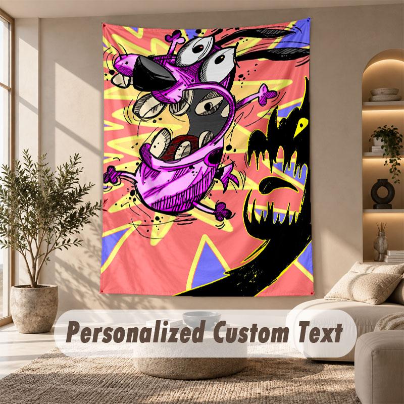 Wall Hanging Tapestry Art Cloth Bedroom Room Background DecorCourage the Cowardly Dog