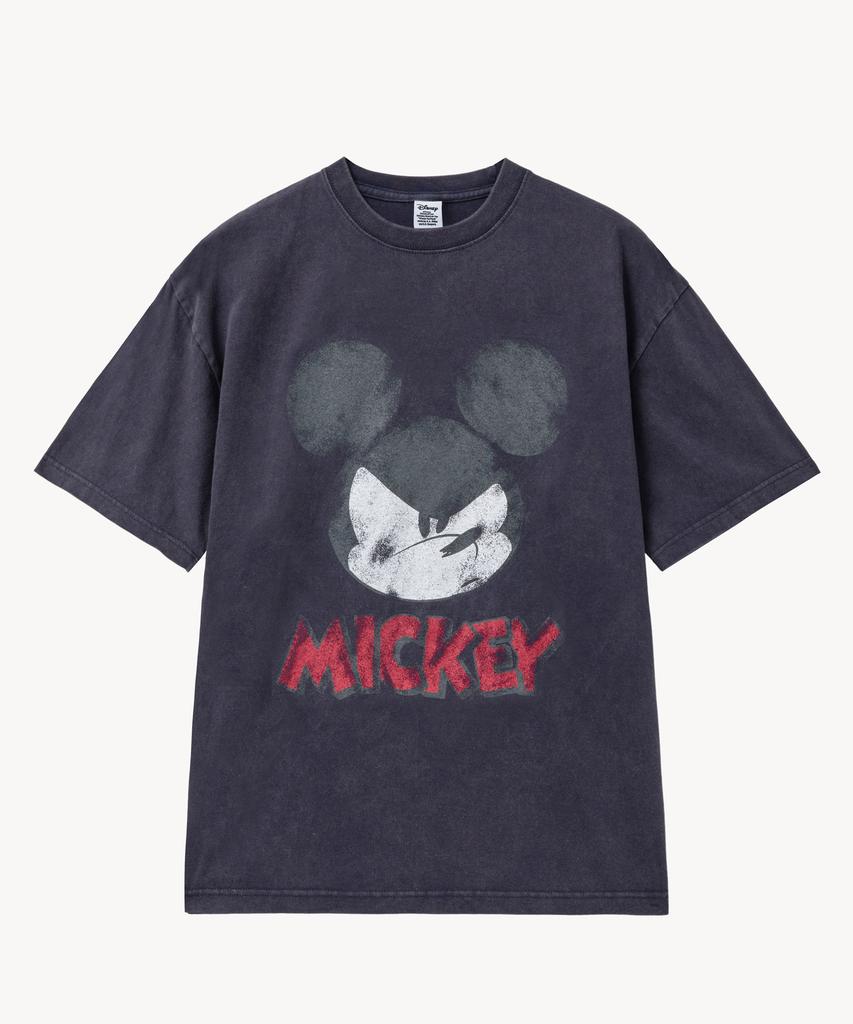 VTWO Fade Washed Face _Mickey_ T-Shirt (Dark Navy)