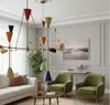 Mid Century Modern Sputnik Chandelier 9 Arm Multicolor Brass Ceiling Light Italian Style Dining Room Lamp