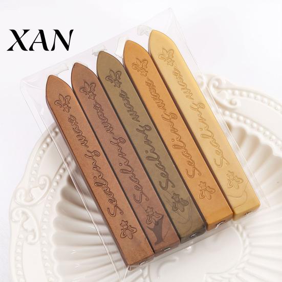 Professional Wax Seal Tools 5PCS Sealing Sticks, with Wicks, Classic Color Retro for Letters Strips, Envelope And Vintage Craft Decor Decorative