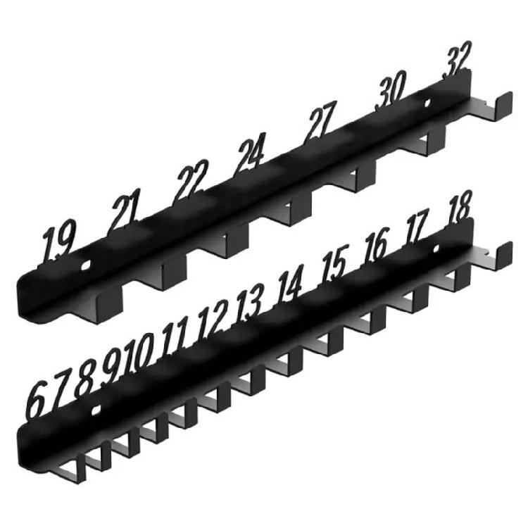 Garage Mounted Wrench Management Storage Rack Numbered Slots 6-18,19-32,6-32 Durability Metal Tool Organizers Holder