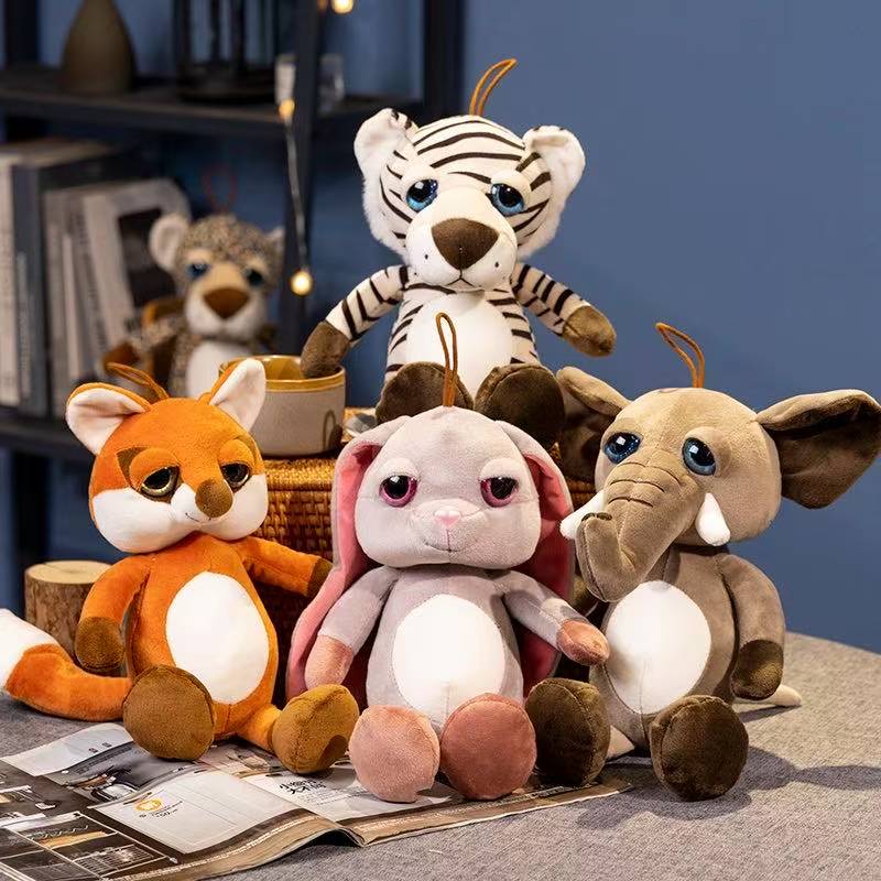 Latest Fun Zoo Big Eyes Animal Doll Kawaii Stuffed Plush Toy Handmade Doll Cartoon Anime Cute Children's Birthday Gift Doll