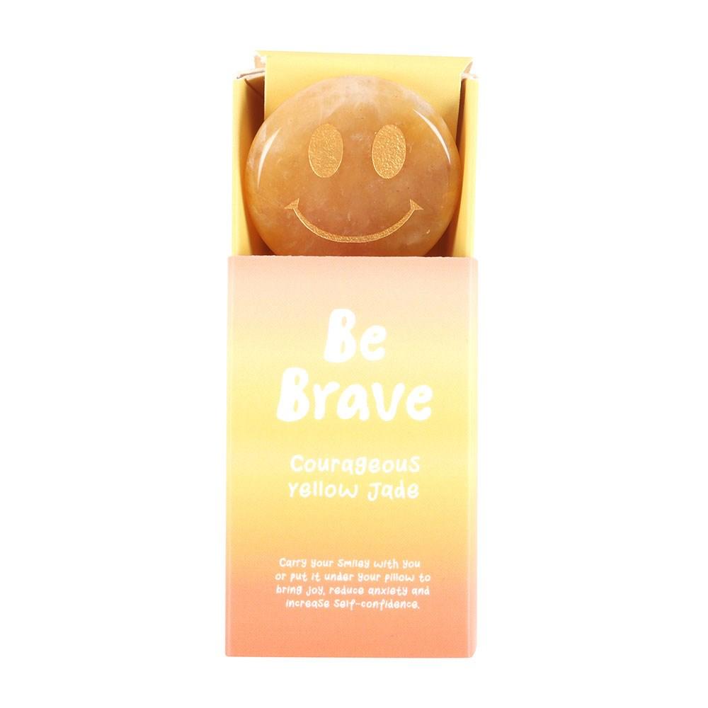 Something Different Be Brave Jade Happy Face Decorative Crystal