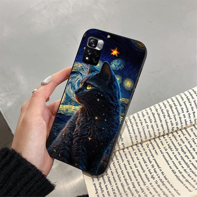 Witch Cat Art Phone Case for Xiaomi Redmi note 13 12 Pro 11S 11 10 Pro 10S 12S Redmi 10 13C 9C Funda
