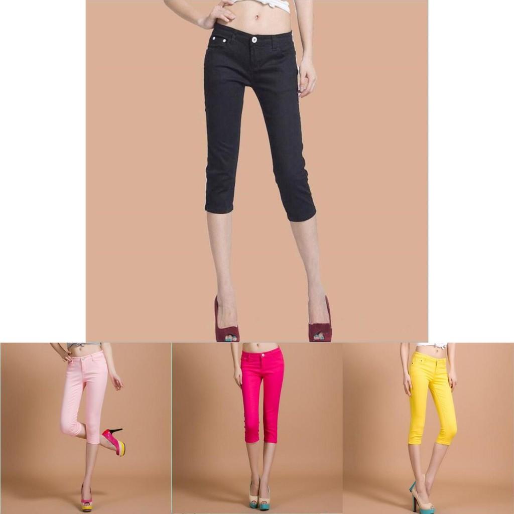 Summer Women Candy Color Capris Denim Skinny Slimming Pencil Pants With Premium Quality And Timeless Design For Effortless Style