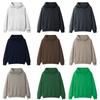 Fleece-Lined Thickened Hua Cotton Drop-Shoulder Hoodie - 2023 Autumn/Winter Solid Color Loose Hooded Sweatshirt with High Neck