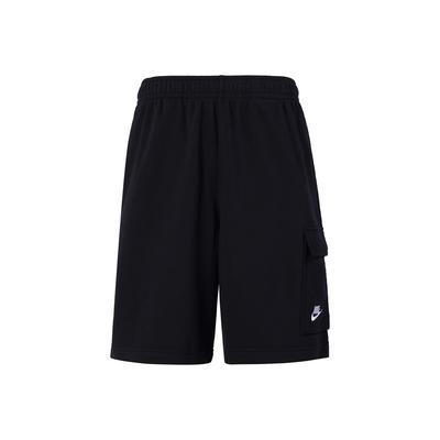 Pantaloni scurți cargo cu buzunar mare și logo brodat pentru bărbați Partea de jos Negru DD7015-010