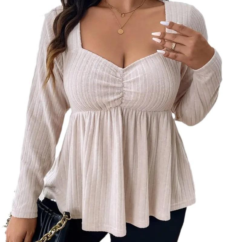 Übergröße Damen Neues Herbst Elegantes Schlankheits-Kurztop