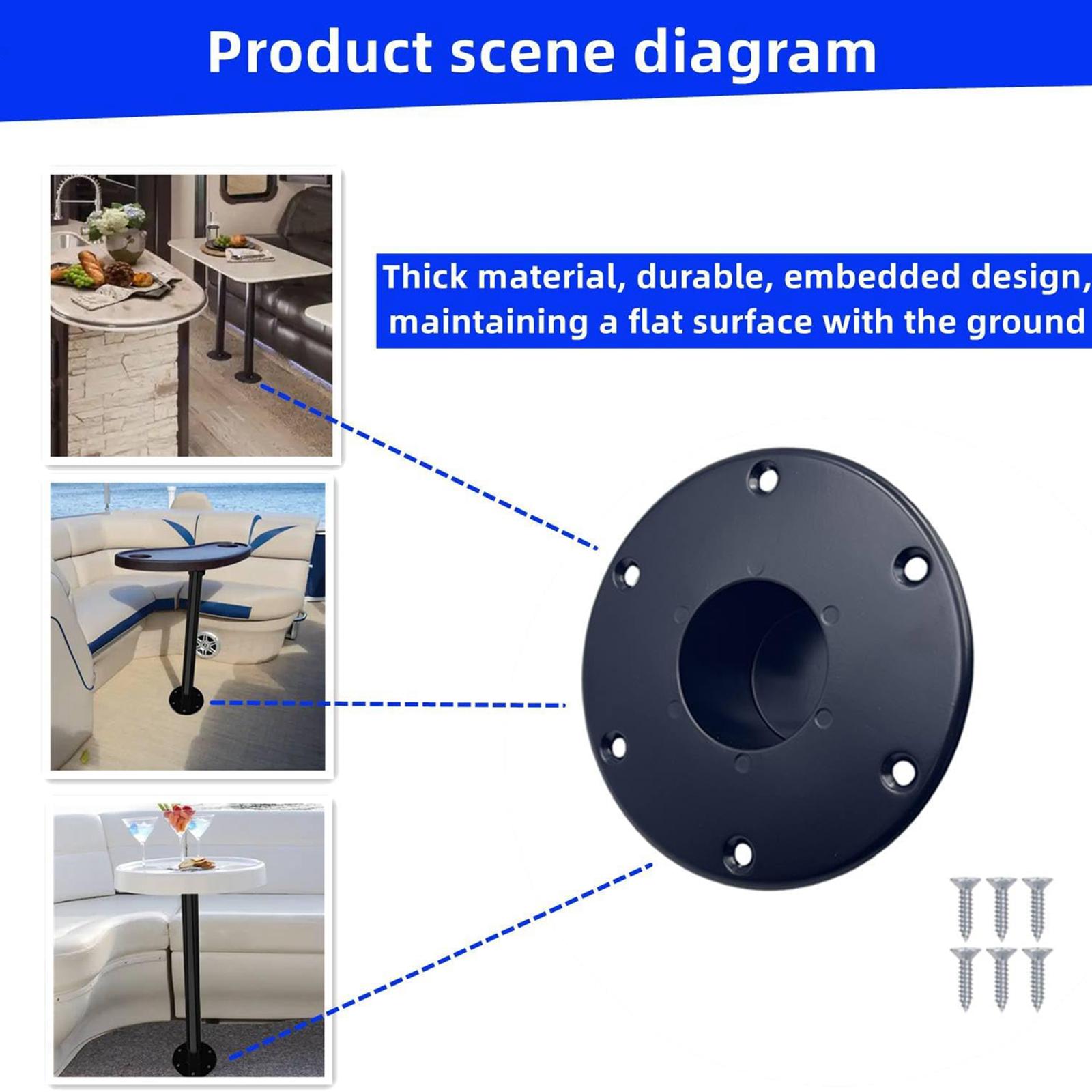 

RV Table Base Mount with 6 Installing Holes Sturdy Multifunctional Direct Replace Flush Mount RV Table and Floor Mounting Base чёрный