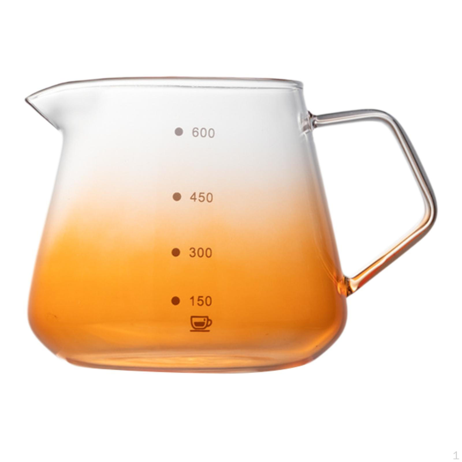 

Coffee Cup with Pour Spout, Glass Measuring Tool for Frothing Milk And Tea помаранчевий