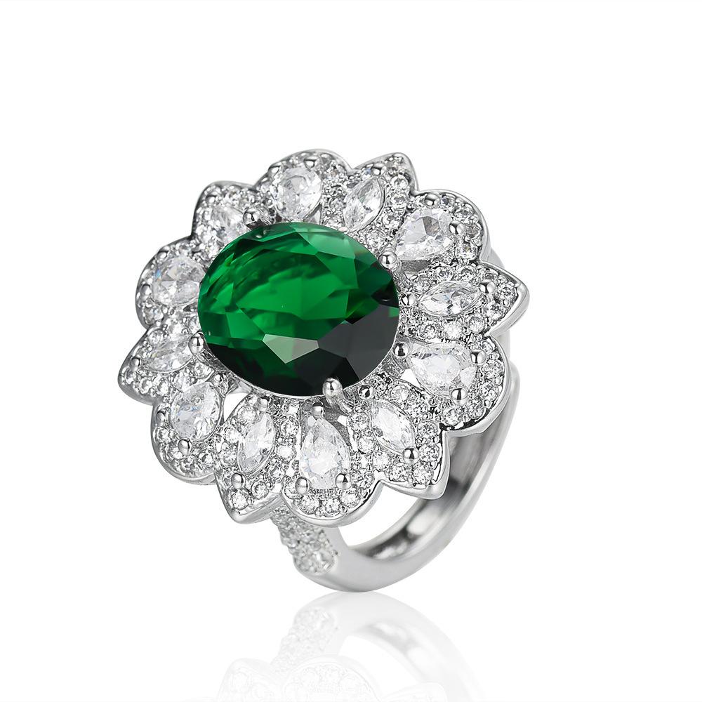 Hot mining explosion full of diamonds, colorful treasures, large flower necklaces, rings, European and American studs.