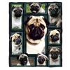 Colored Pug Fun Puppy Ultra Soft Lightweight Flannel Sofa Bed Blanket
