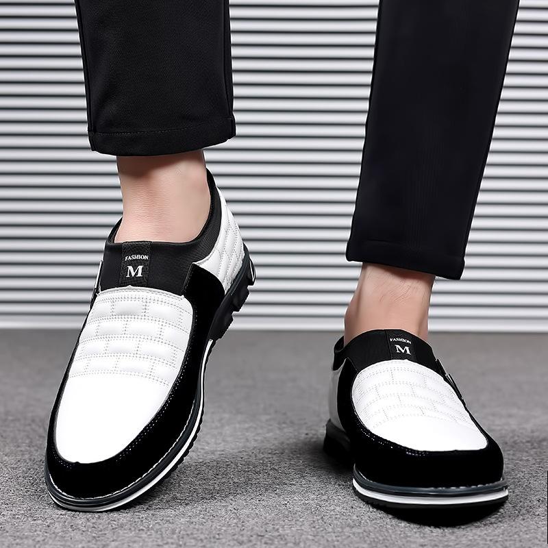 Casual Men Shoes Classic Office Men Work Shoes Business Slip-On Sewing Leather Shoes for Stylish Soft-soled Men Dress Shoes