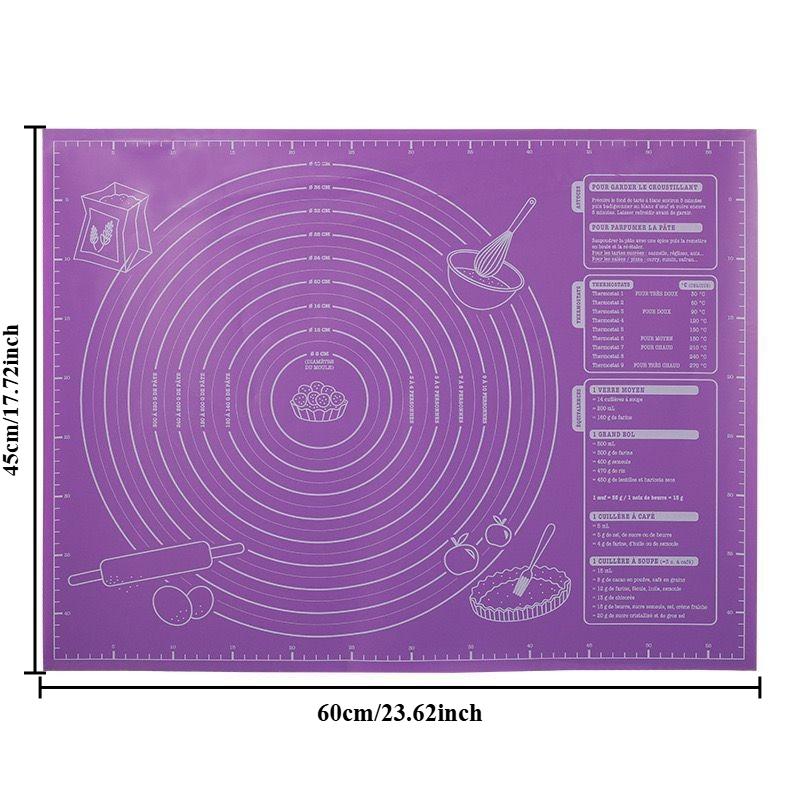 Silicone Pastry Mat Non Slip Large Non Stick Silicone Baking Fondant Mat Pie Pizza Cookies Easy Clean Kneading Mat with Scale