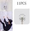 11PCS Strong Transparent  Paste Hooks Hanger For Kitchen Bathroom