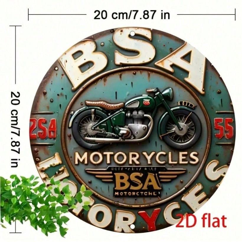 Metal Wall Art Vintage BSA Motorcycle Classic Bike Decor for Garage