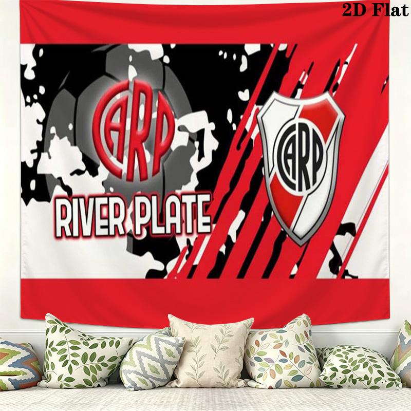 River Plate Logo Wall Tapestry Aesthetic Wall Hanging Printed Fabric Blanket Decorative Tapestries for Bedroom Living Room Home Decor