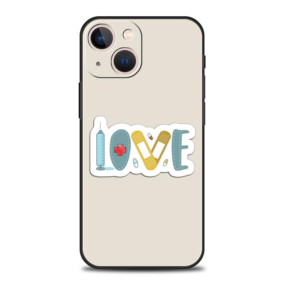 Phone Case For iPhone 16 15 14 13 12 11 Pro Max XS X XR SE 7 8 Plus Soft Silicone Black Cover Doctor Nurse Medical Medicine