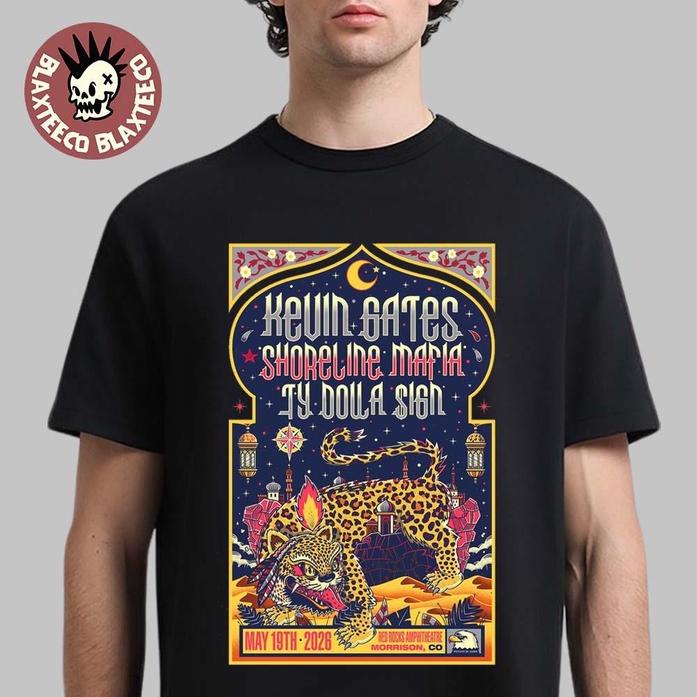 Kevin Gates, Shoreline Mafia, Ty Dolla Sign Live At Red Rocks Amphitheatre Shirt Unisex T-Shirt S