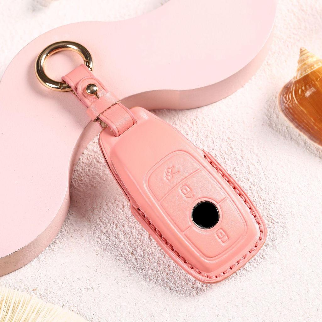 Women's Genuine Leather Bow Key Cover for Mercedes-Benz - Internet Celebrity Style